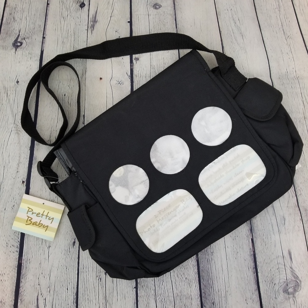 PRETTY BABY | black photo diaper bag